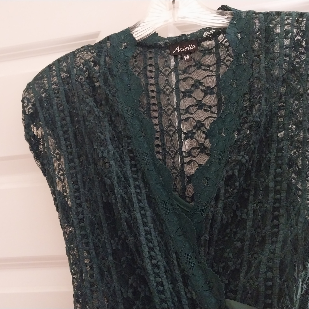 Ariella Green Lace Dress
